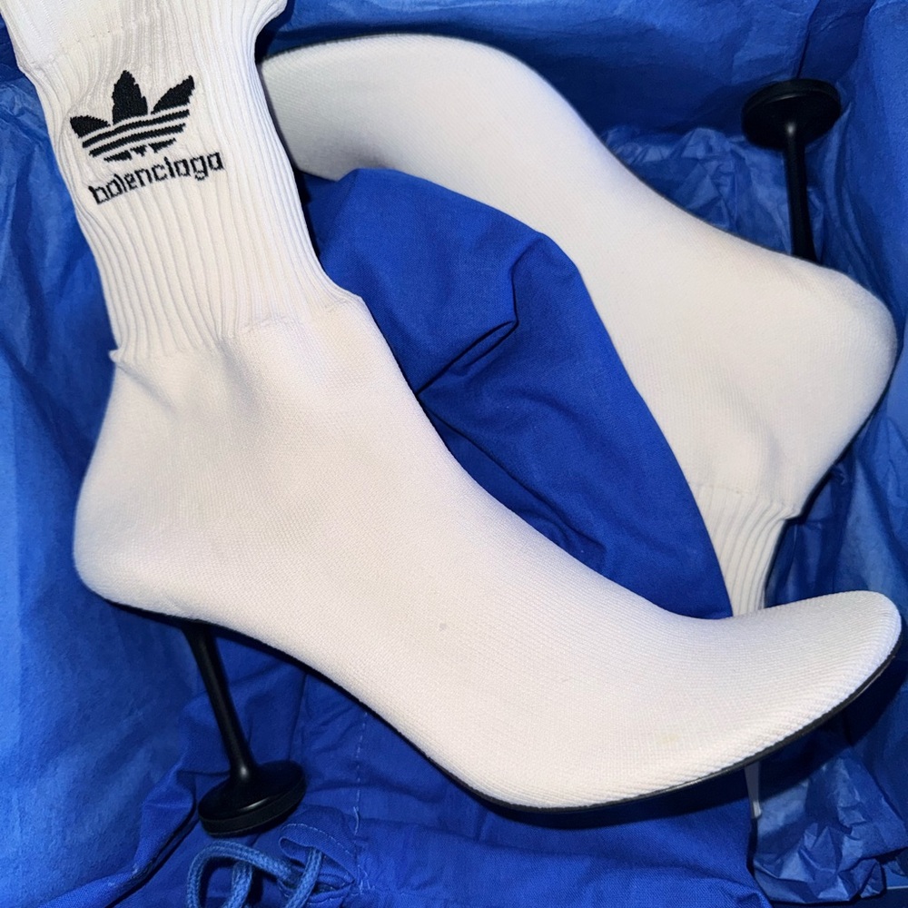 Balenciaga White Sock Heels